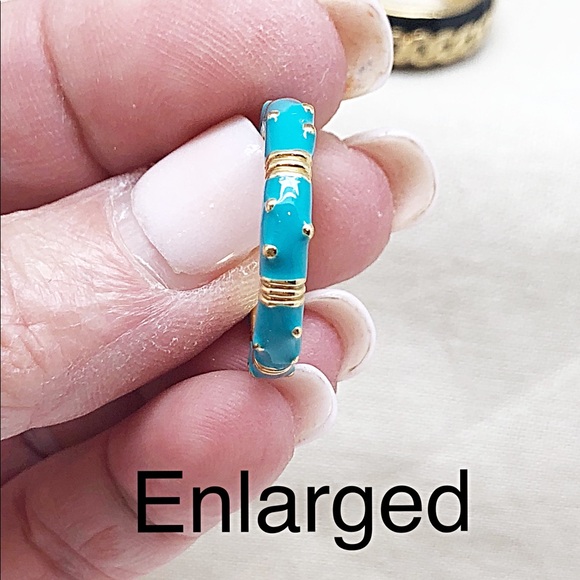 Set of 3 Patterned Enamel Stack Rings Size 7 - Picture 8 of 8